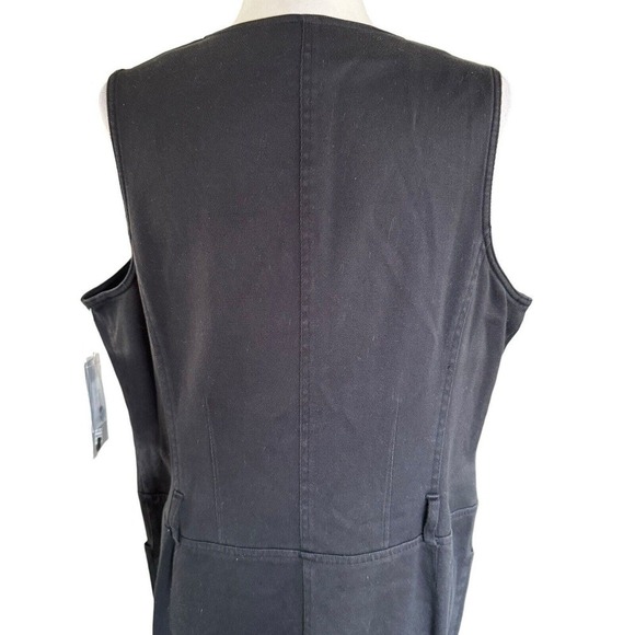 Emanuel Ungaro Women’s Black Denim Dress Sz 16 Button Up Pockets New With Tags - Picture 8 of 10